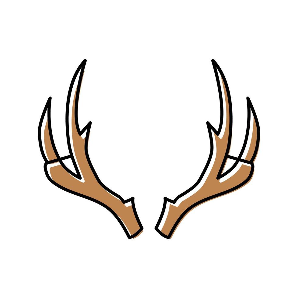 reindeer horn animal color icon vector illustration