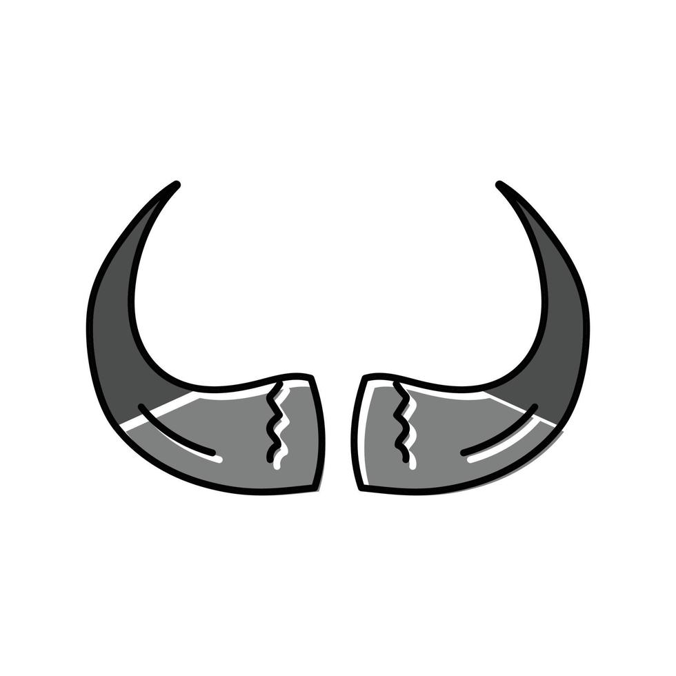 bison horn animal color icon vector illustration