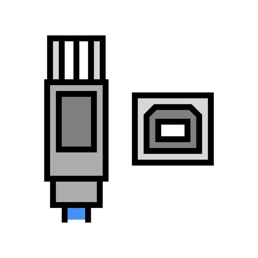 usb type b color icon vector illustration