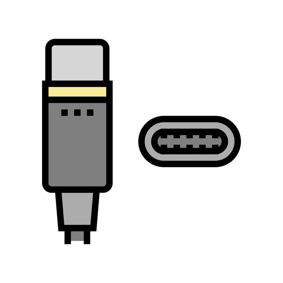 USB tipo C color icono vector ilustración