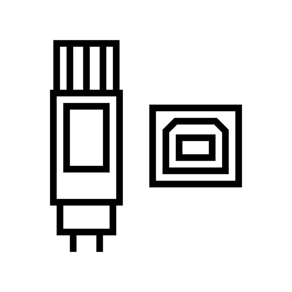 USB tipo si línea icono vector ilustración