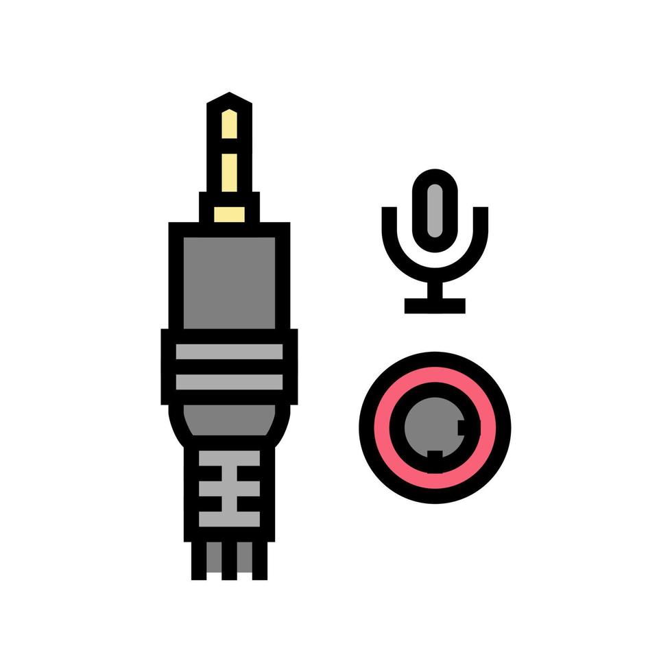 microphone port color icon vector illustration