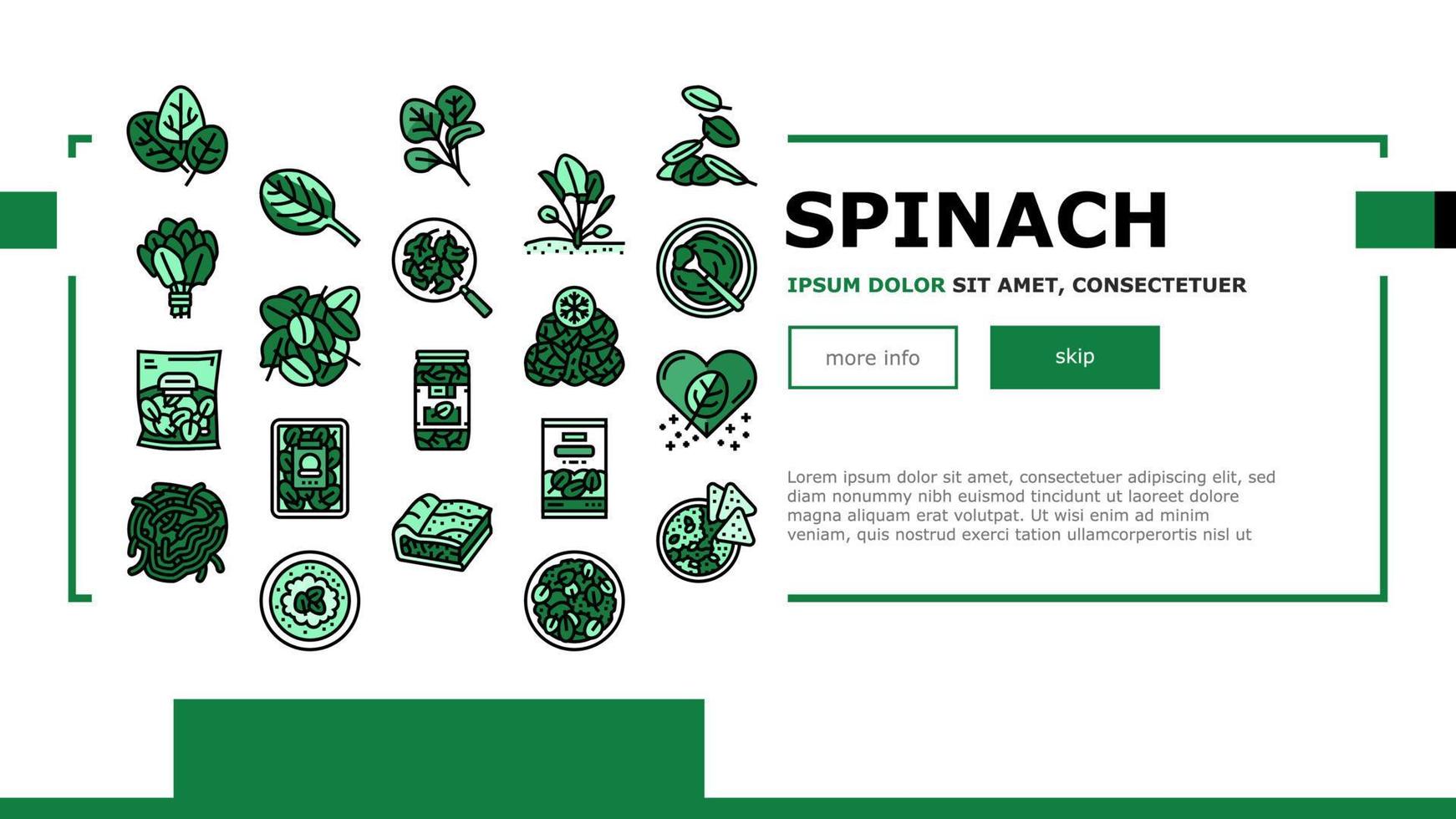 Spinach Healthy Eatery Ingredient landing header vector