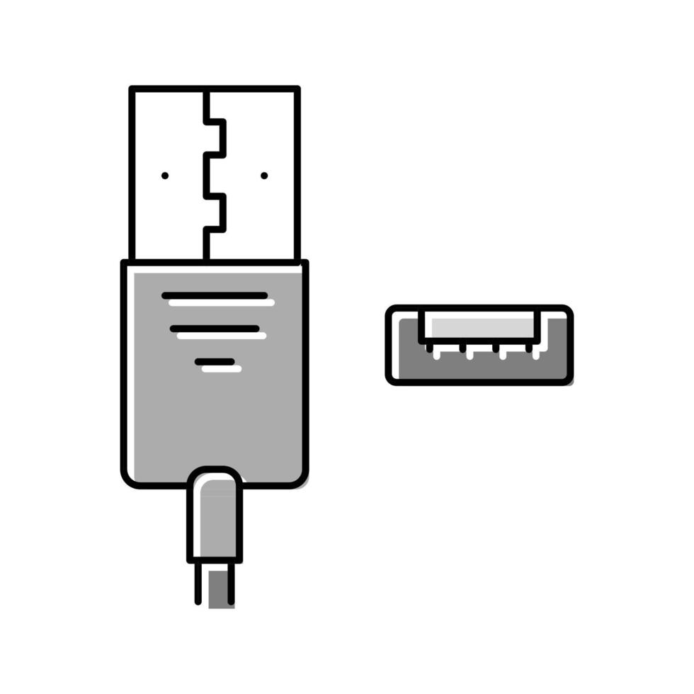usb type a color icon vector illustration