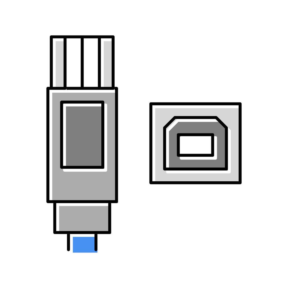 USB tipo si color icono vector ilustración
