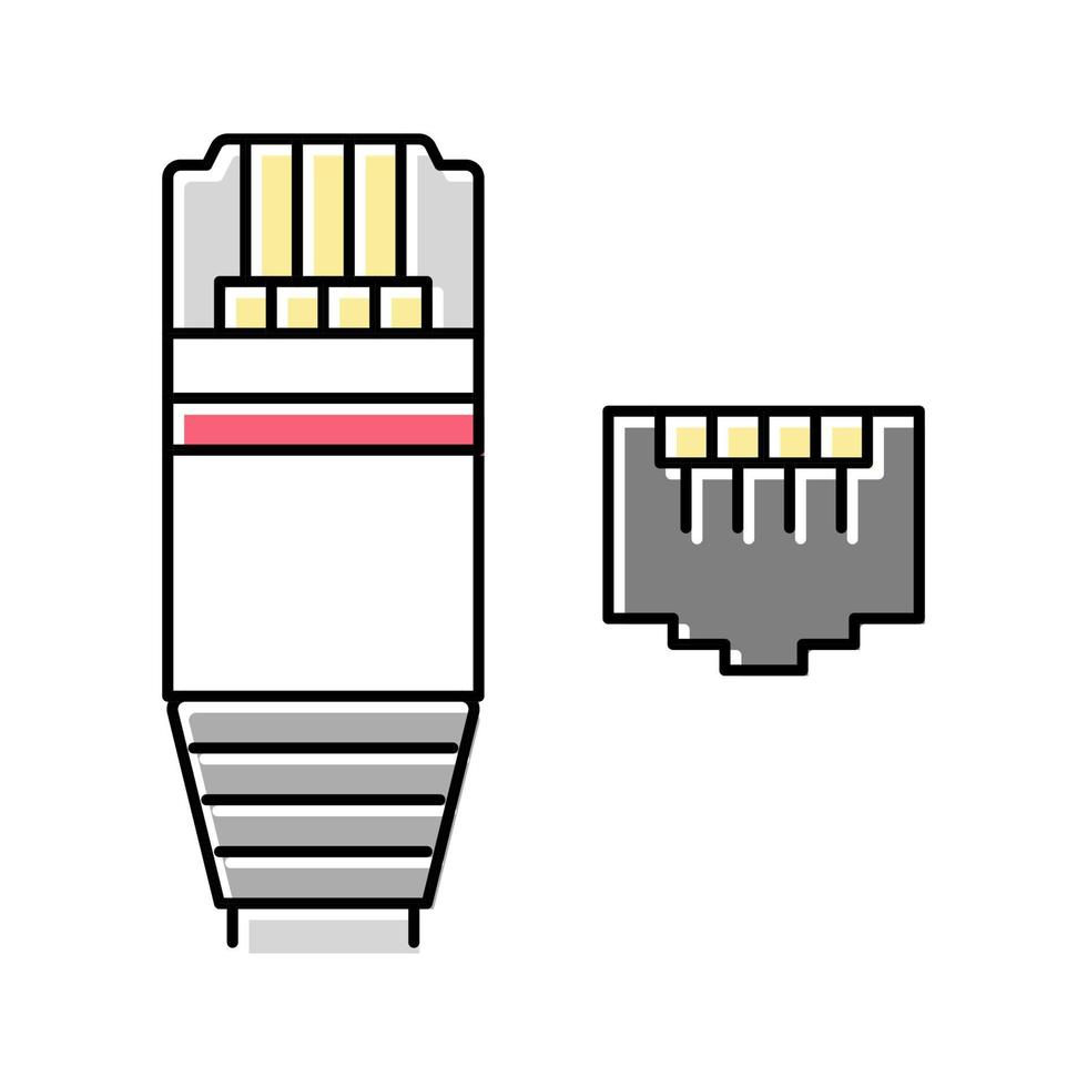 Ilustración de vector de icono de color de módem ethernet