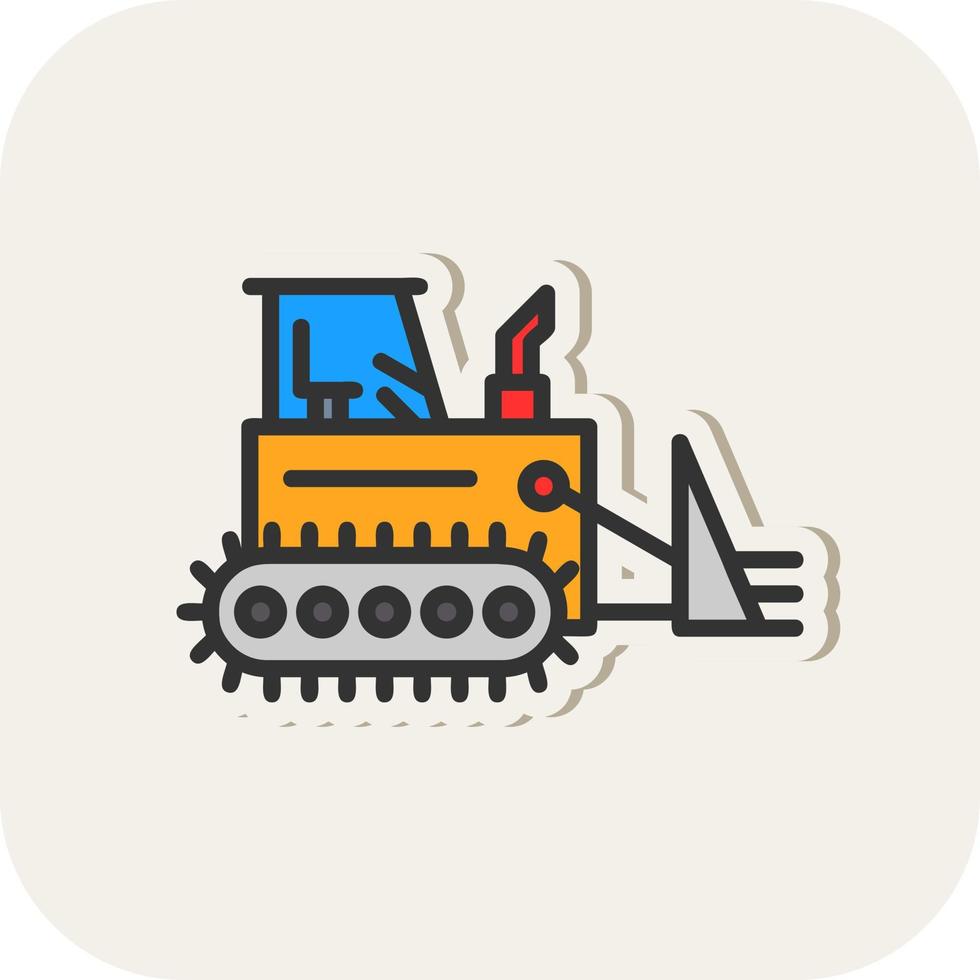 Bulldozer Vector Icon Design