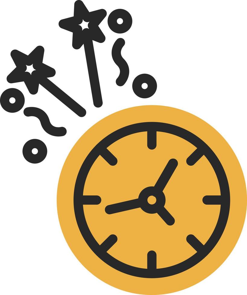 New Year Clock Vector Icon Design