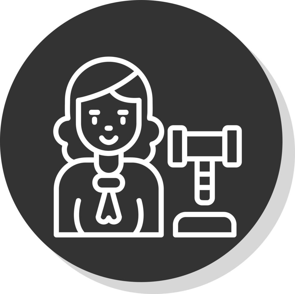 Judge Woman Vector Icon Design