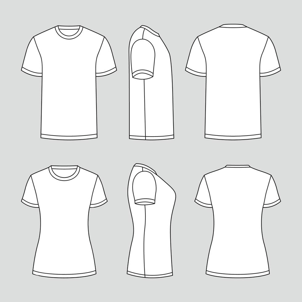 contorno blanco camiseta modelo vector