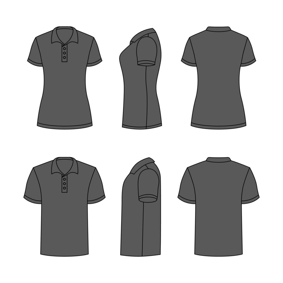 contorno negro polo modelo vector