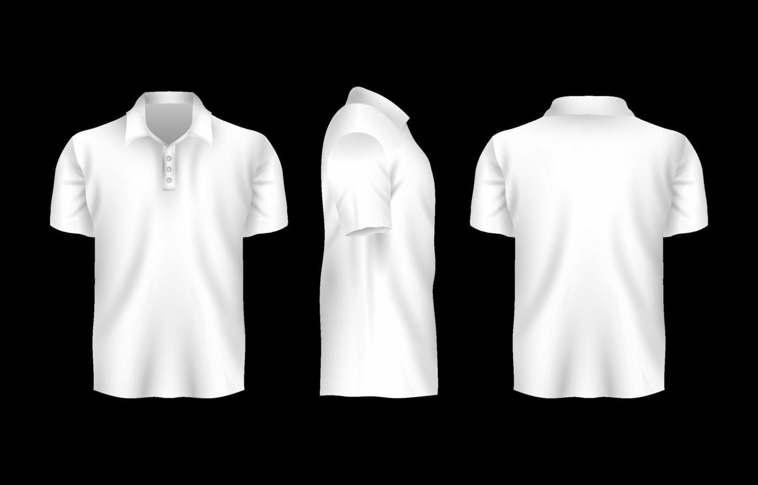 Realistic Mock Up White Polo Shirt vector