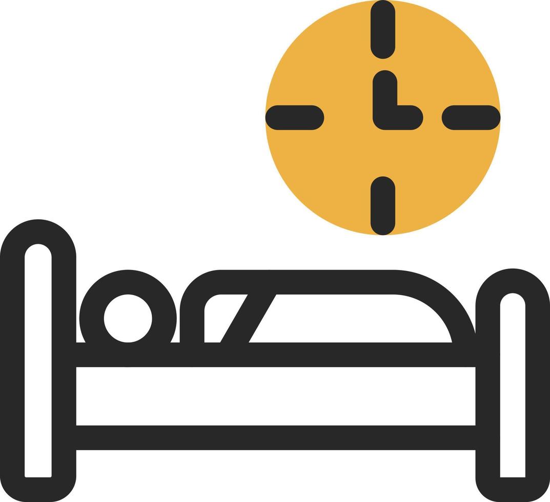 diseño de icono de vector de tiempo de cama