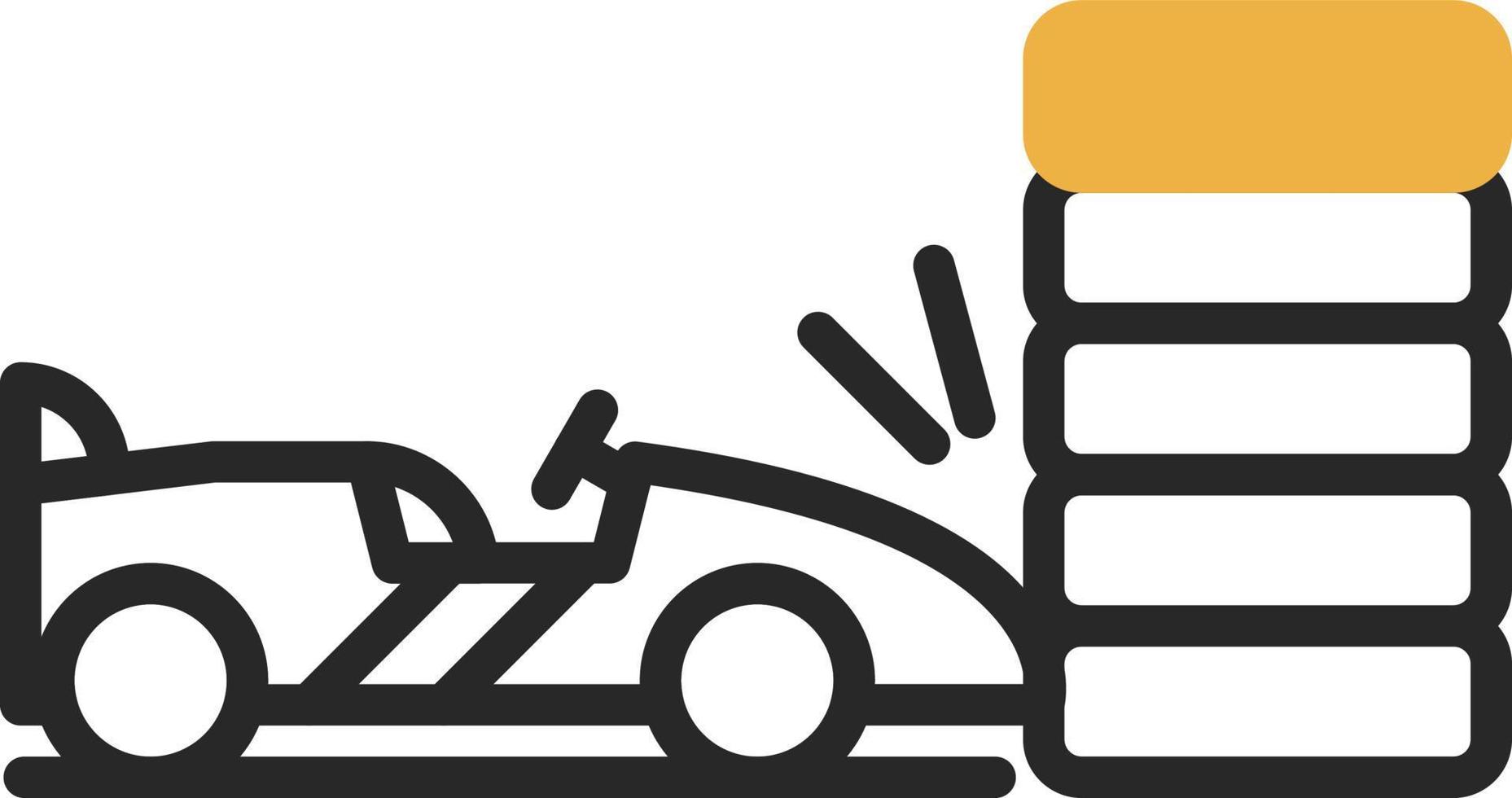 diseño de icono de vector de accidente de carrera