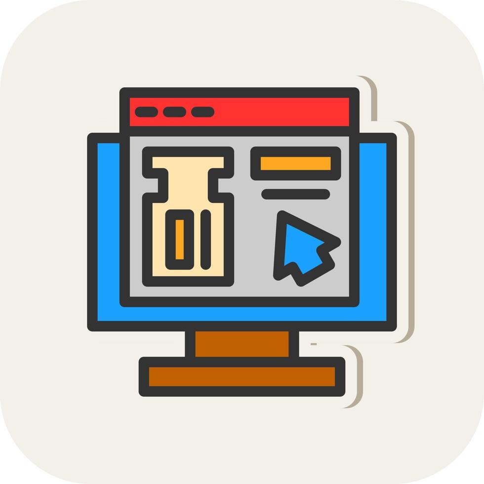 Online Ticket Booking Vector Icon Design