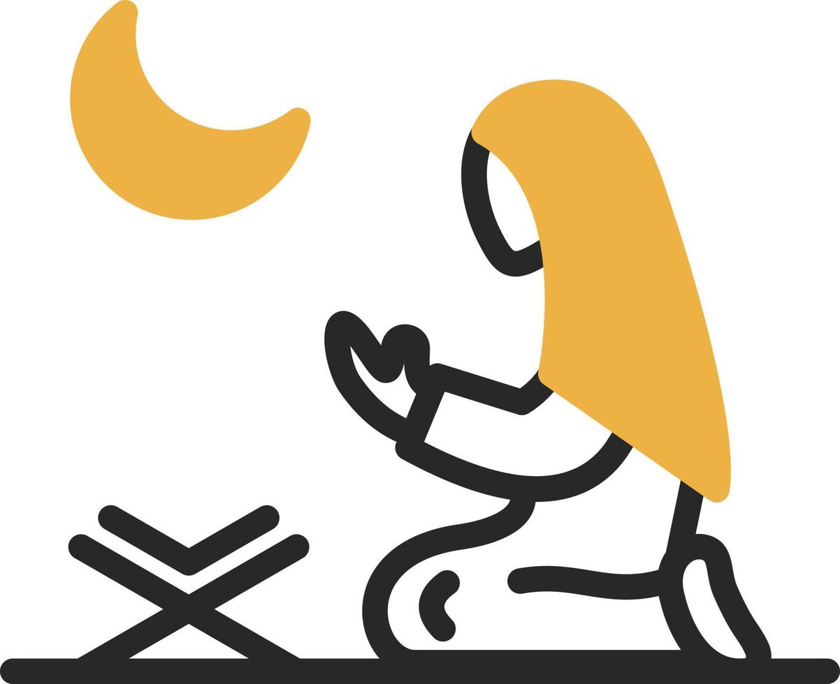 Women Praying Vector Icon Design