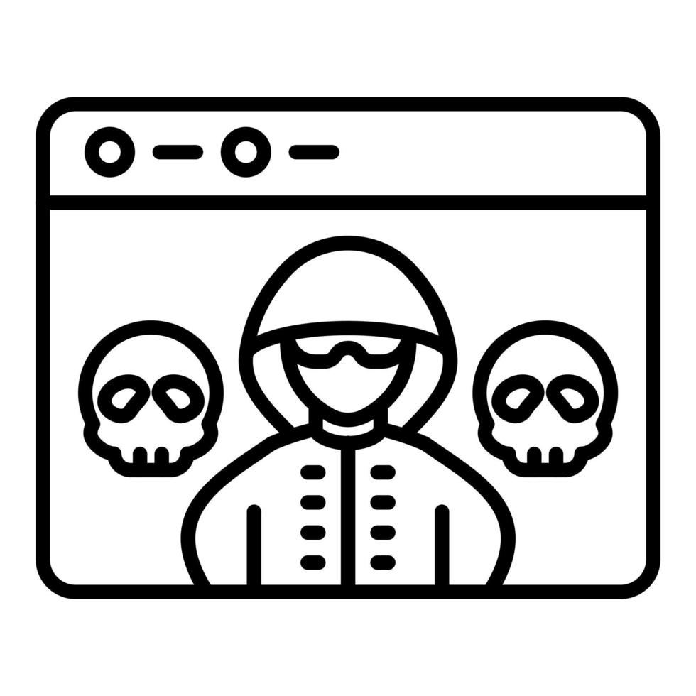 navegador pirateado icono estilo vector