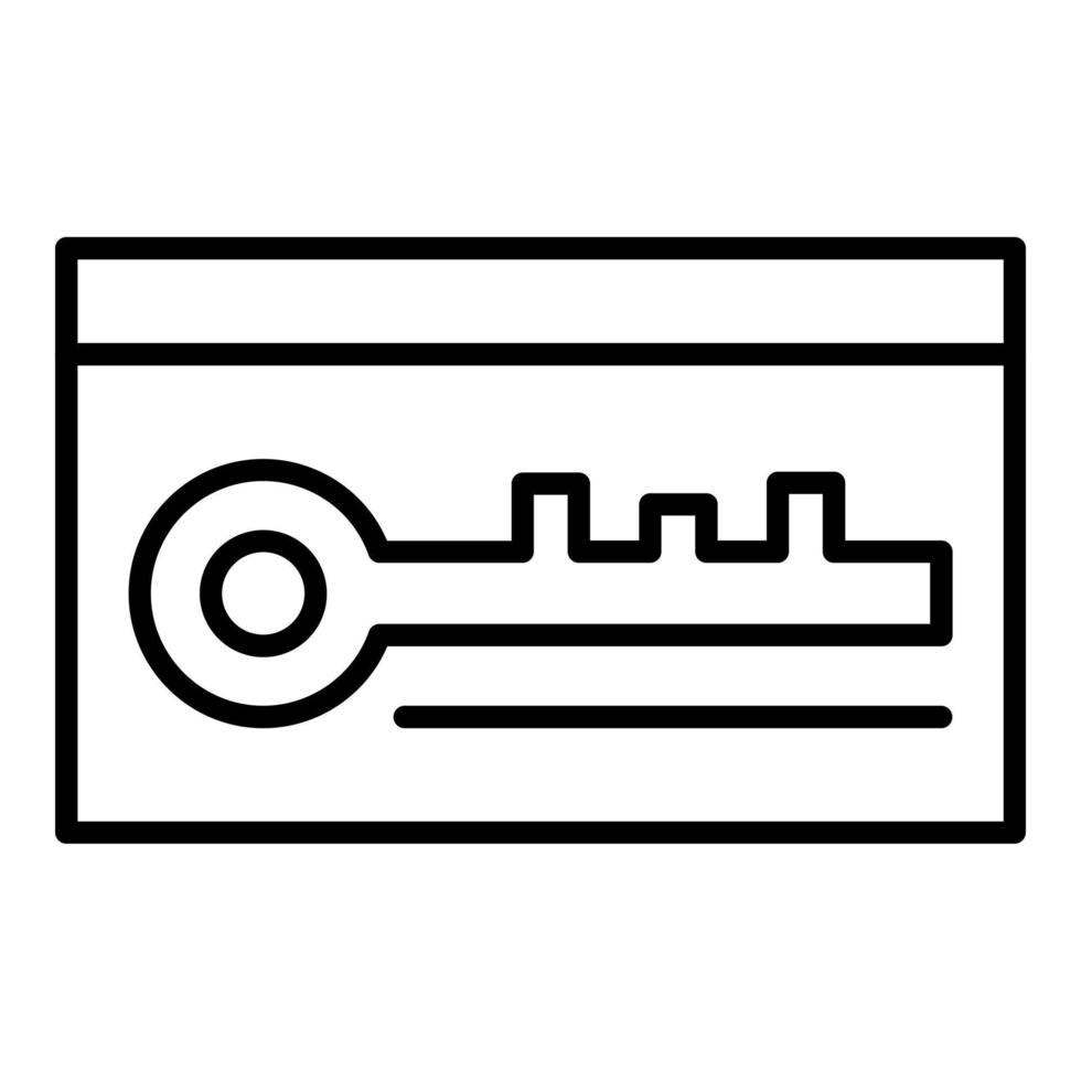 tarjeta llave icono estilo vector