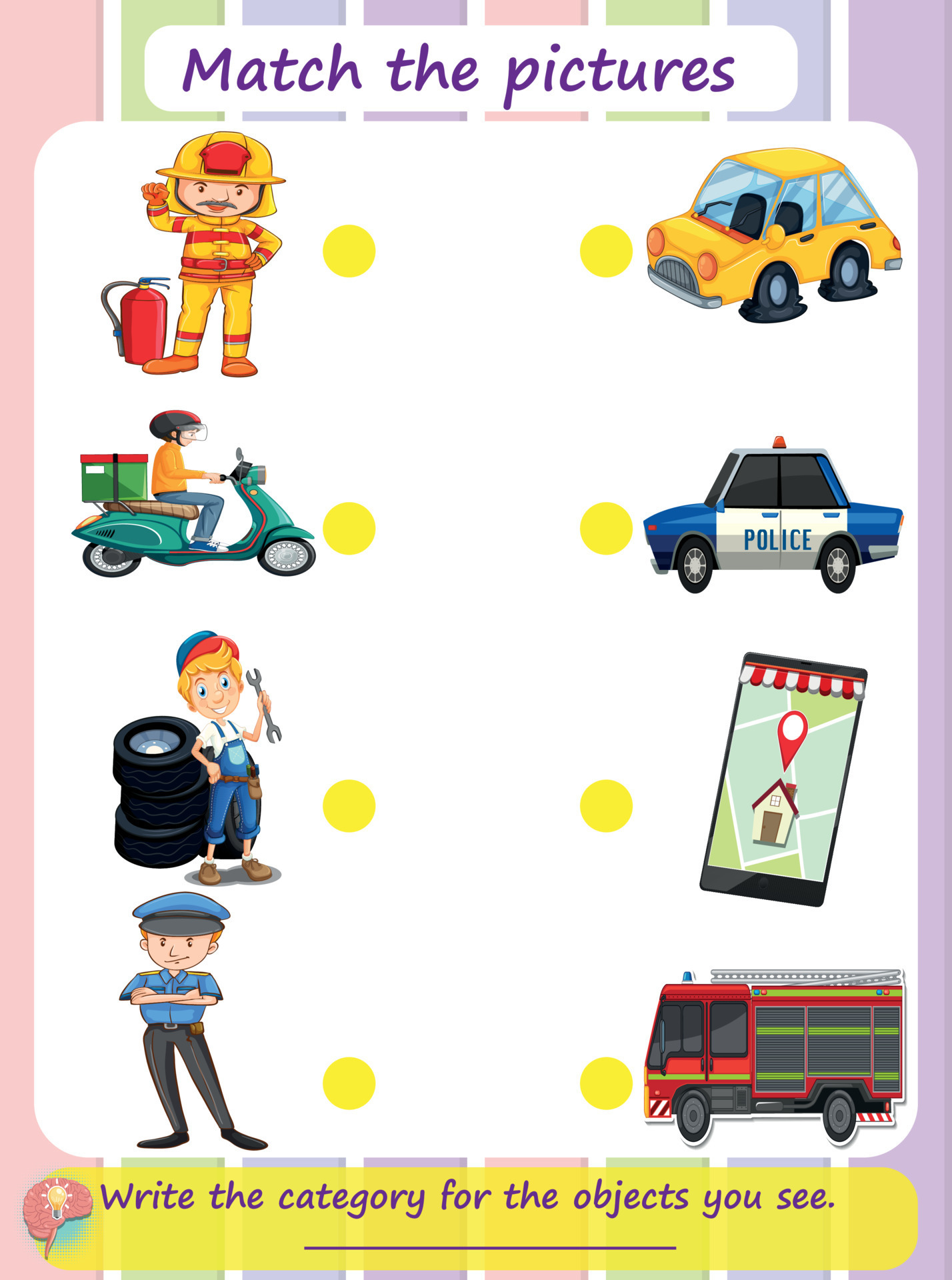 Community Helpers Job Match Activity Worksheet Matching Games Are 