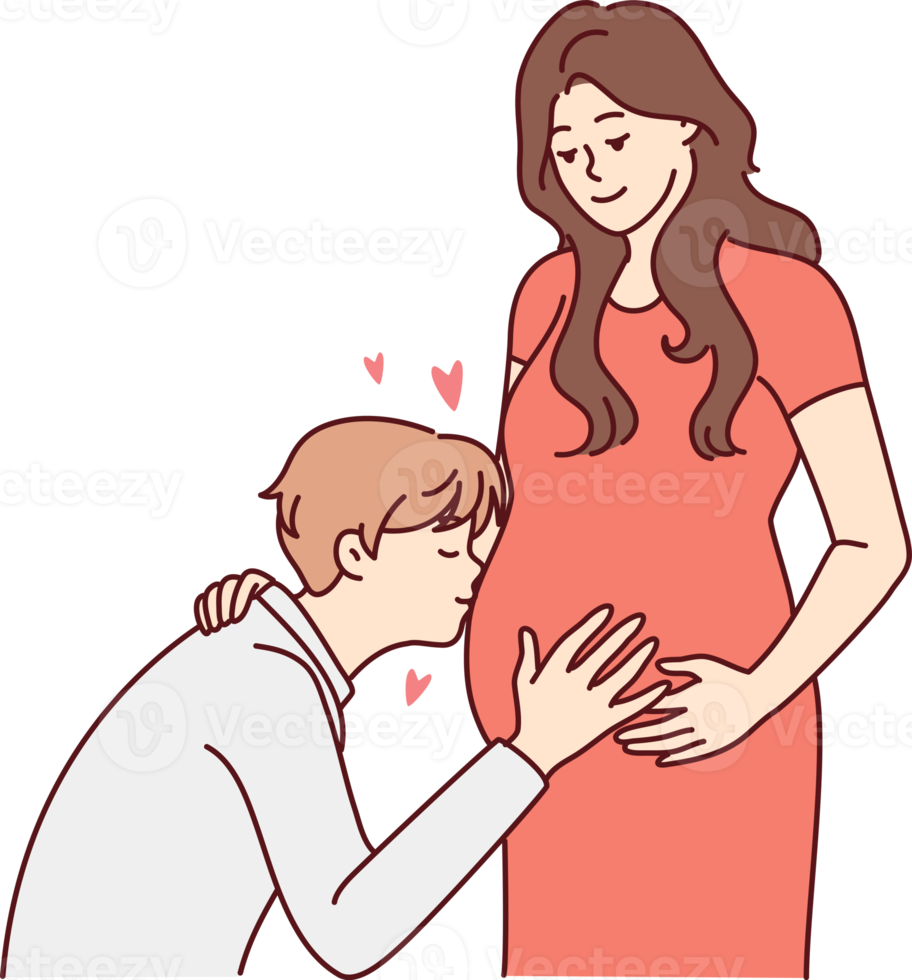 contento hombre Beso embarazada mujer barriga png