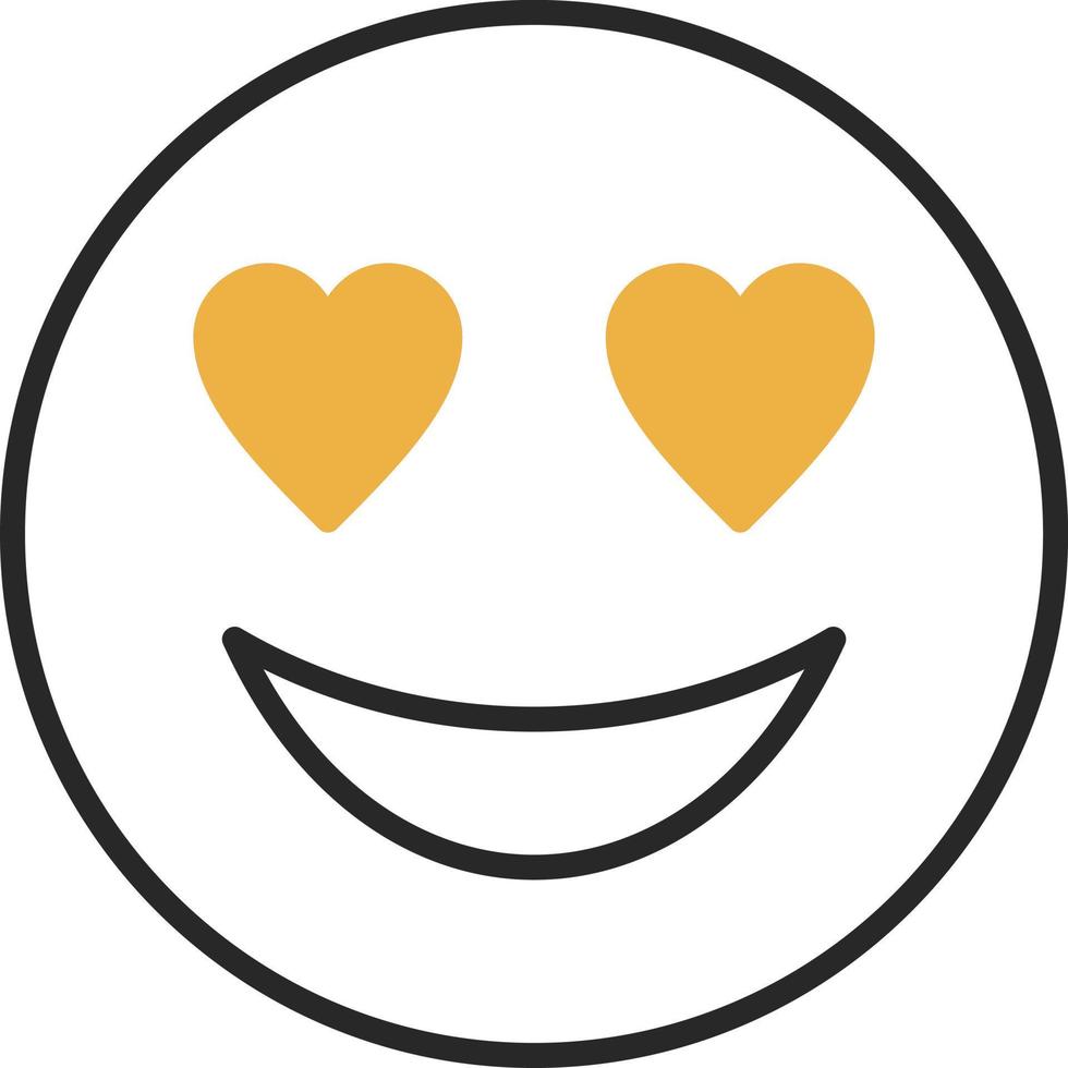 Smiling Face with Heart Eyes Vector Icon Design