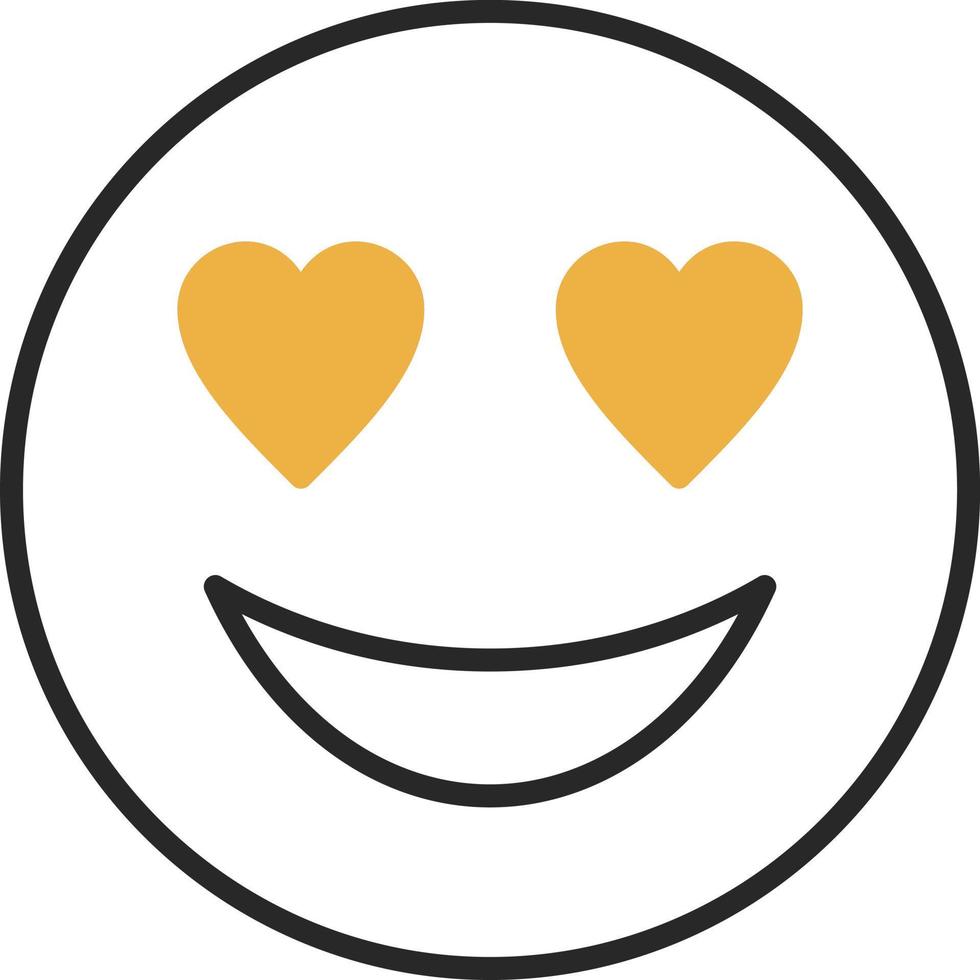 cara sonriente con diseño de icono de vector de ojos de corazón