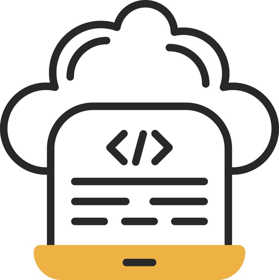 Cloud Coding Vector Icon Design