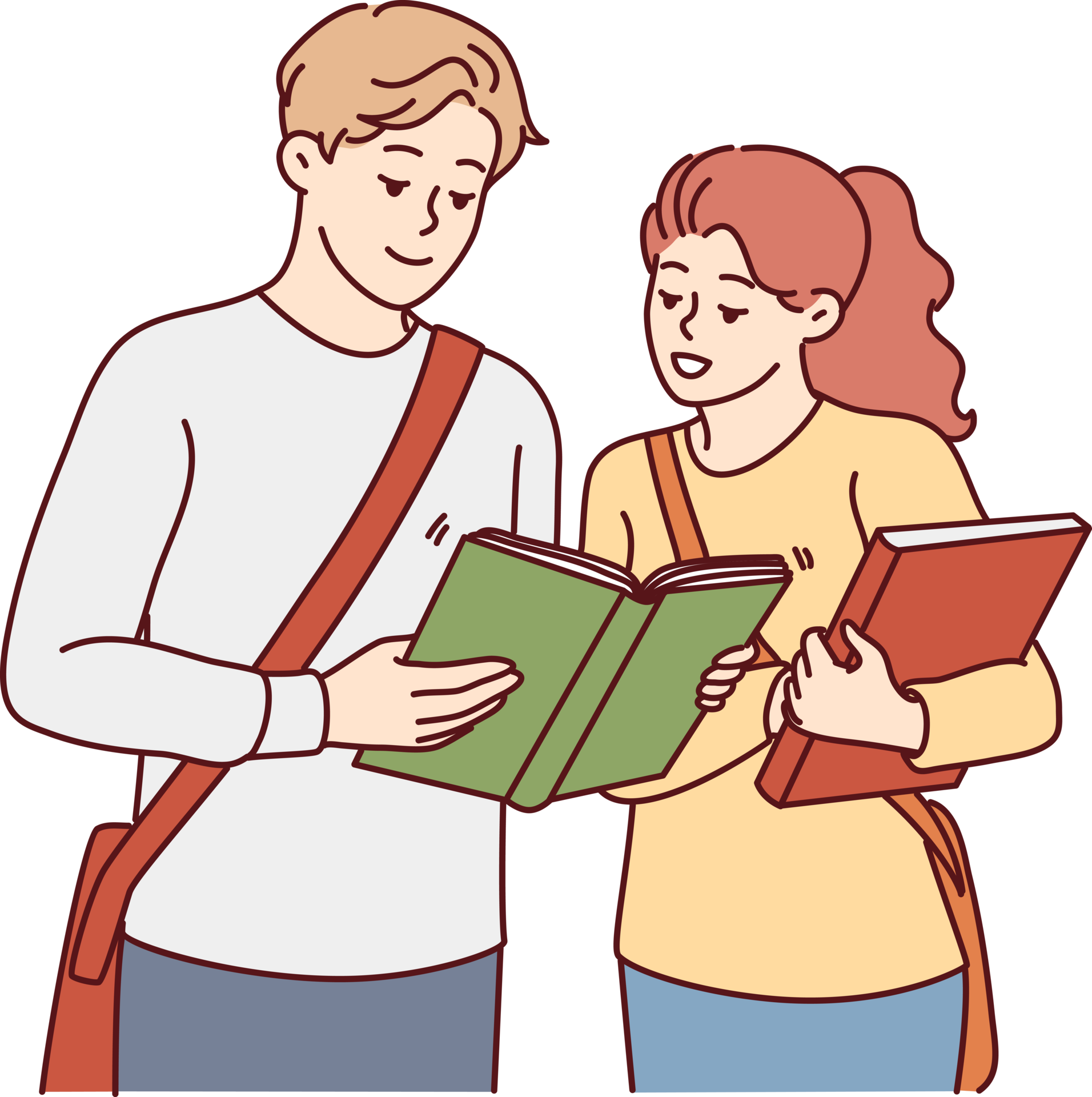Happy students with textbooks before class 21248608 PNG