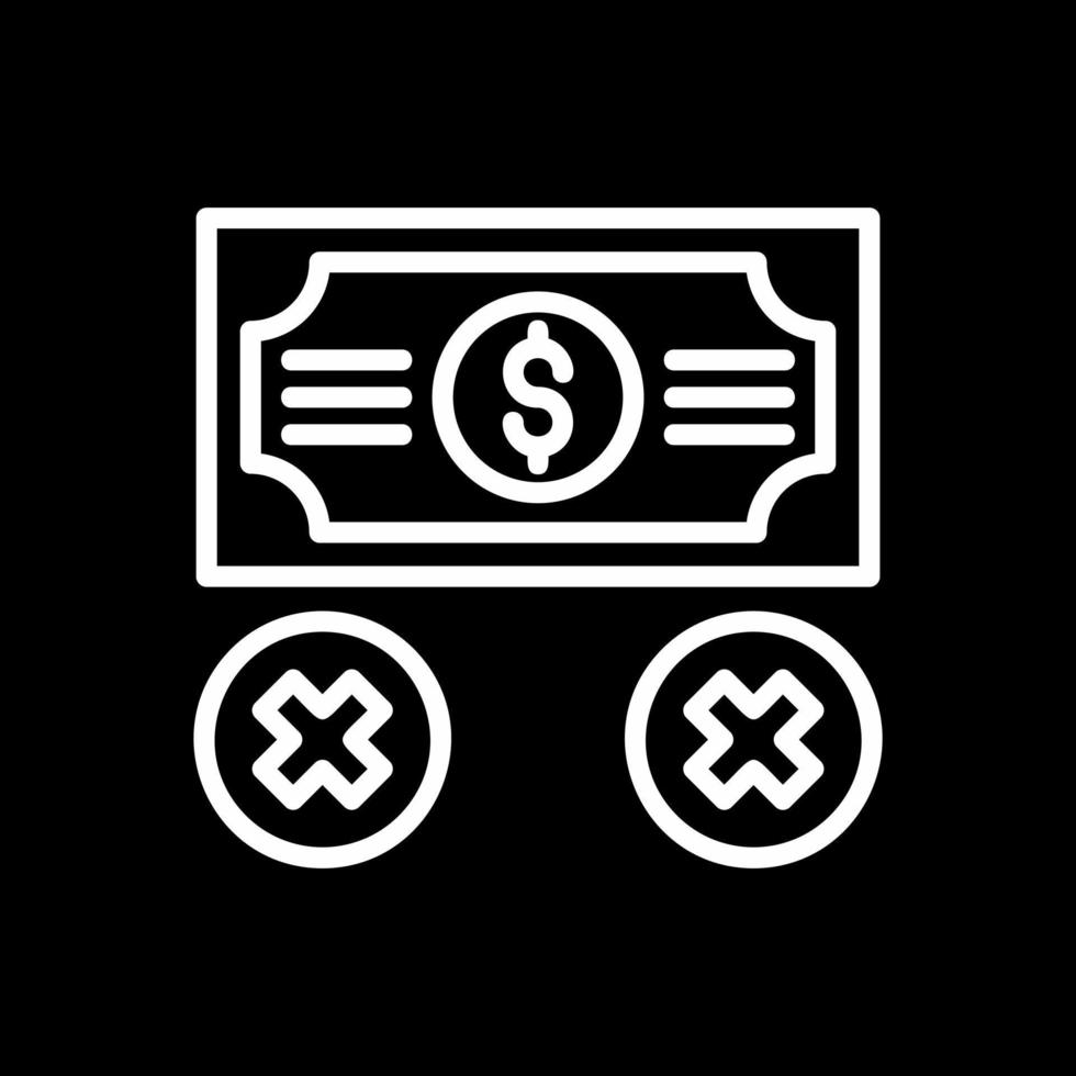 sin diseño de icono de vector de dinero