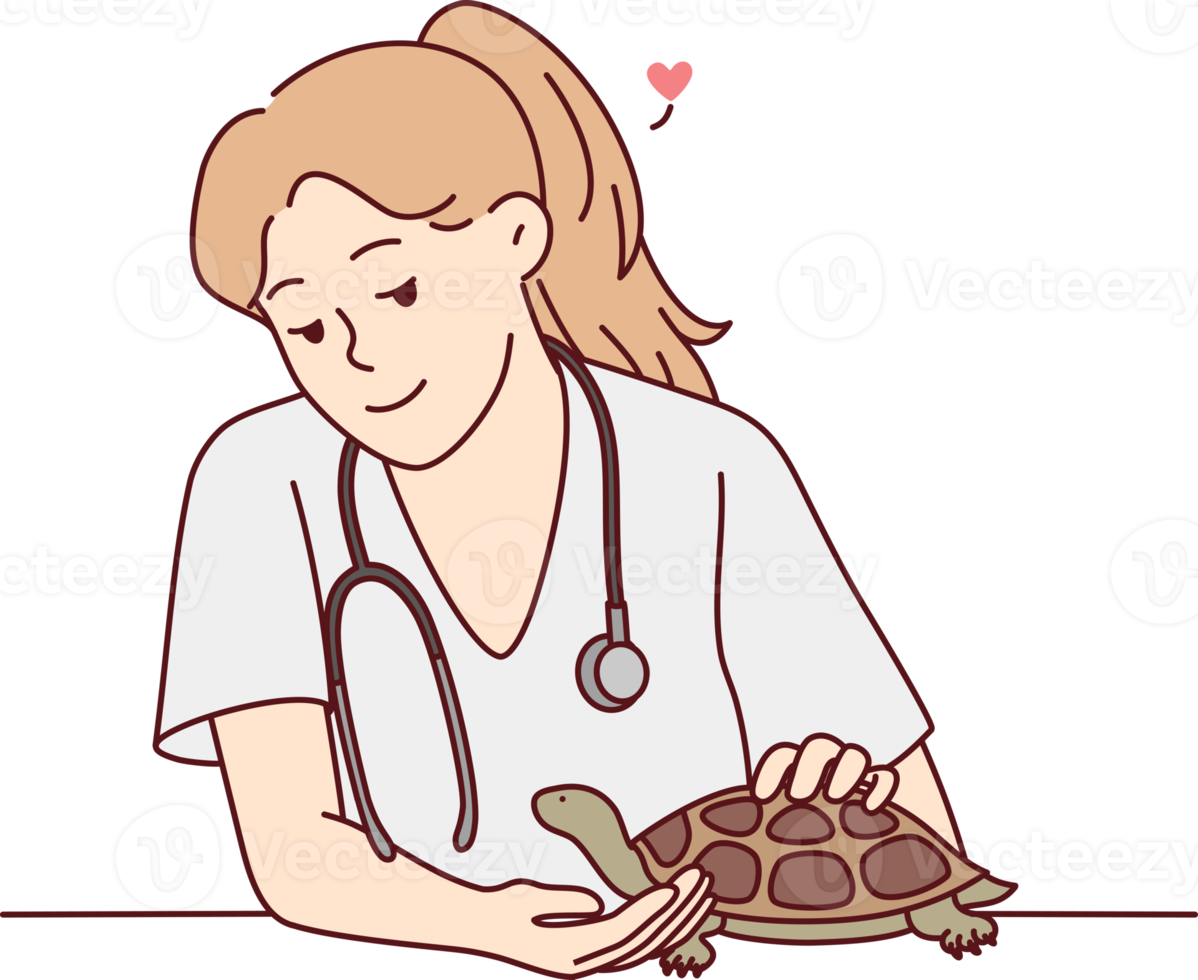 hembra veterinario tomar cuidado de Tortuga png