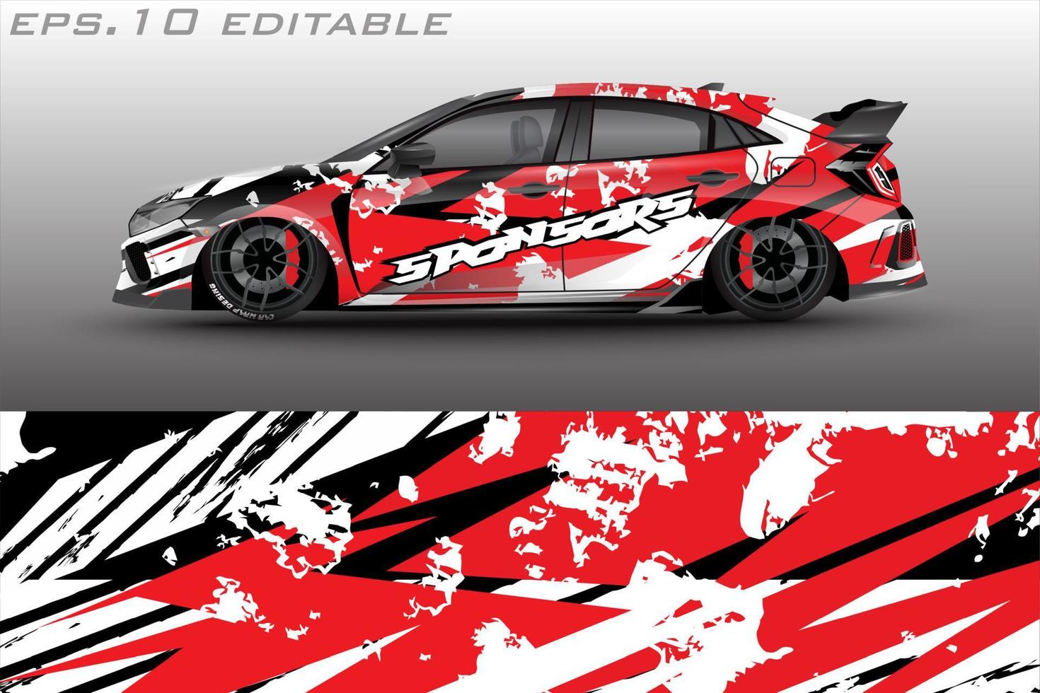 abstract motif sports car wrap livery design vector