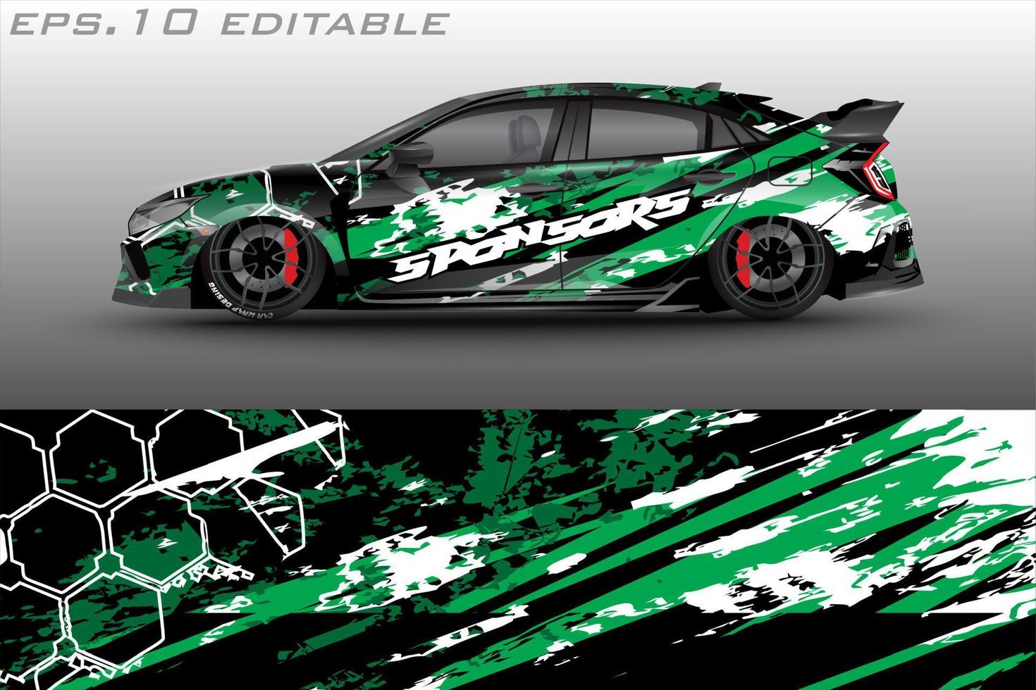 abstract motif sports car wrap livery design vector