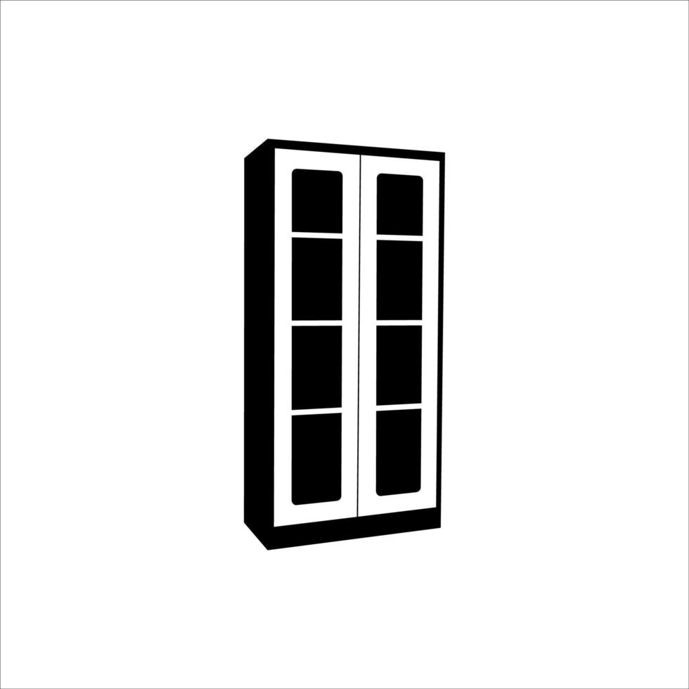 book display cupboard silhouette illustration icon design vector