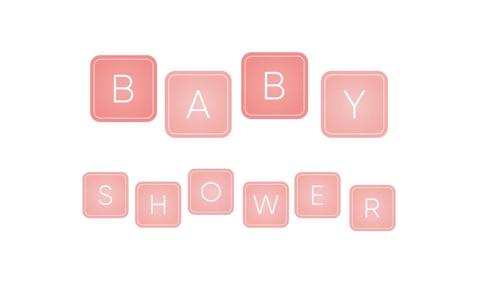 Baby shower text banner on white background. It s a girl. vector