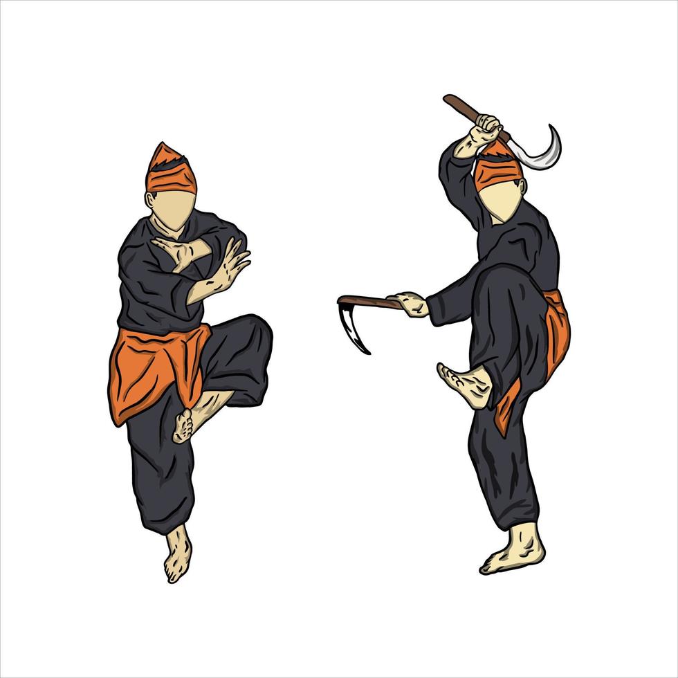 pencak silat illustration vector