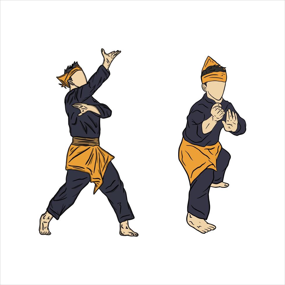 pencak silat illustration vector