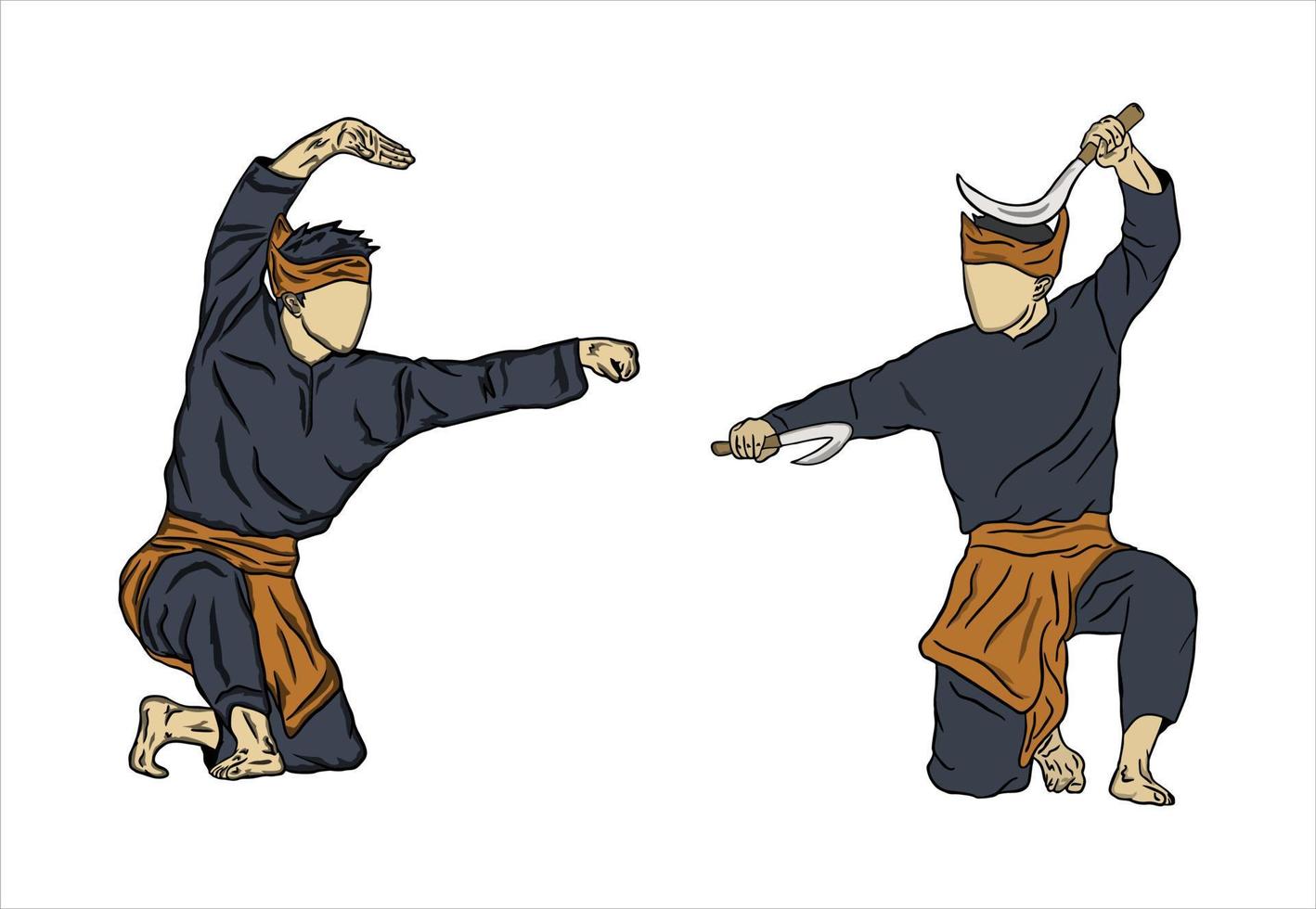 pencak silat illustration vector