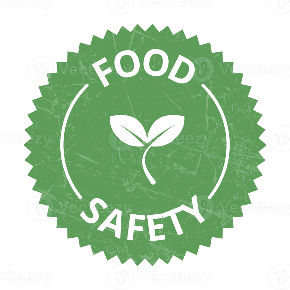 nourriture sécurité Icônes, sûr nourriture badge, joint, étiqueter, étiqueter, autocollant, emblème avec grunge effet png