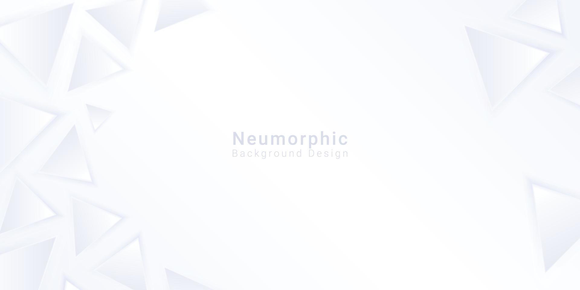 abstract banner background white color triangular style neumorphic design vector