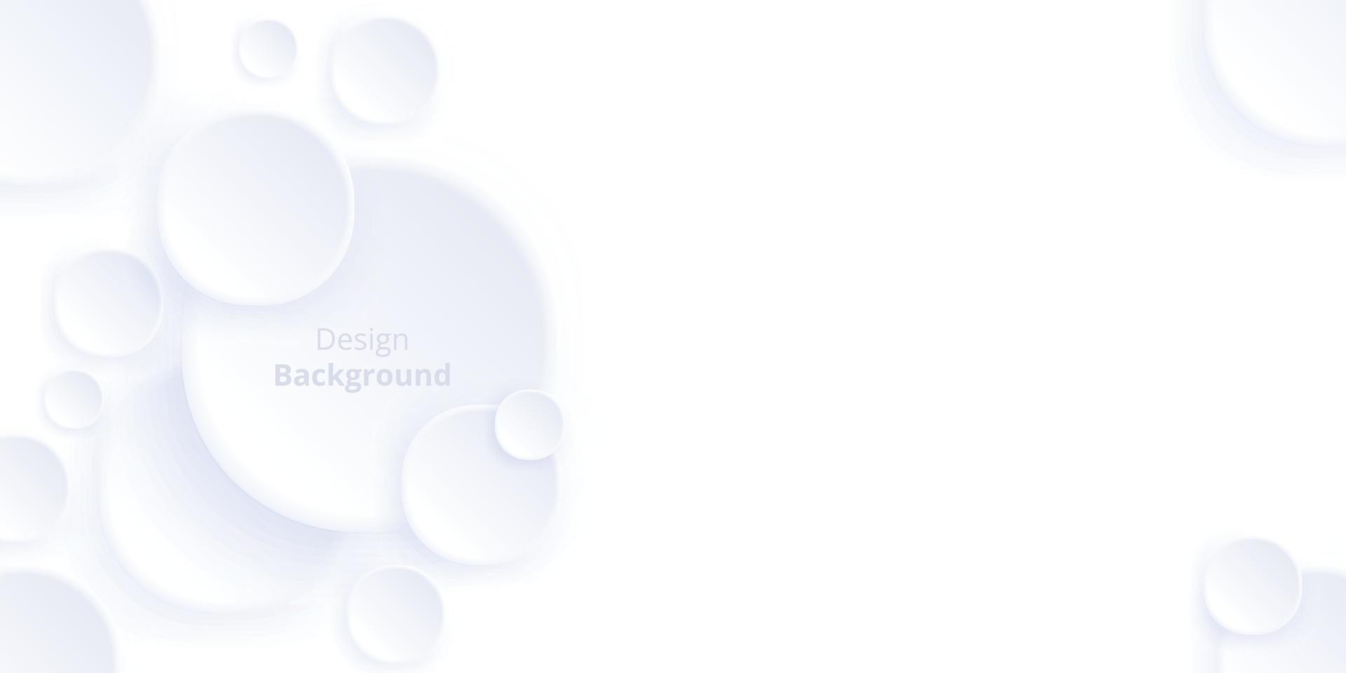 abstract banner background white color circle style neumorphic design vector