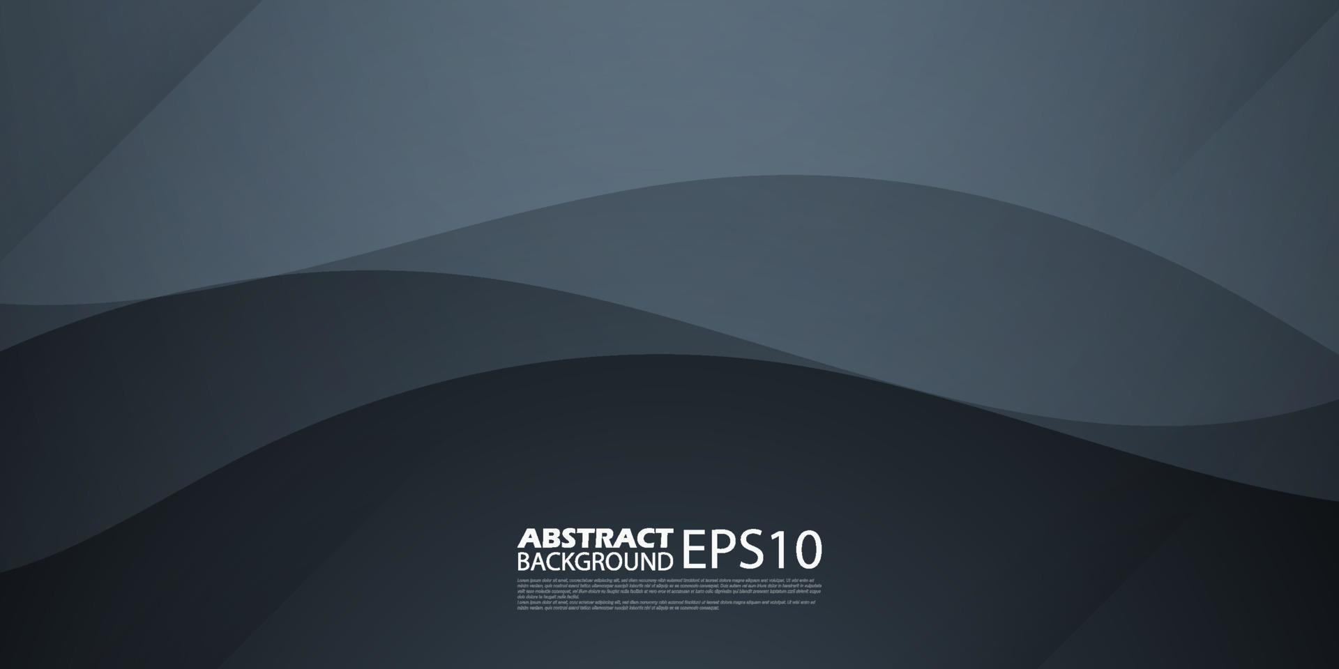 Dark gray dynamic abstract vector background with shadow, blend wavy line, and simple design. Creative premium gradient. smart design 3d cover of business design.Eps10 vector