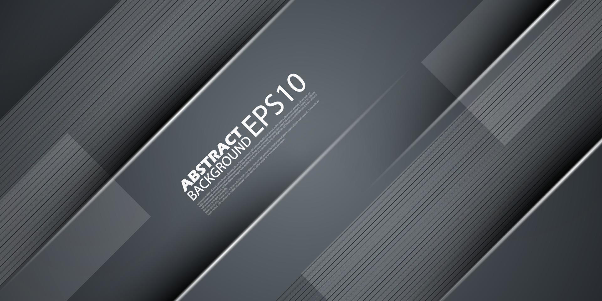Abstract dark gray geometric gradient square design layers background with lines and shadow stripes. Eps10 vector