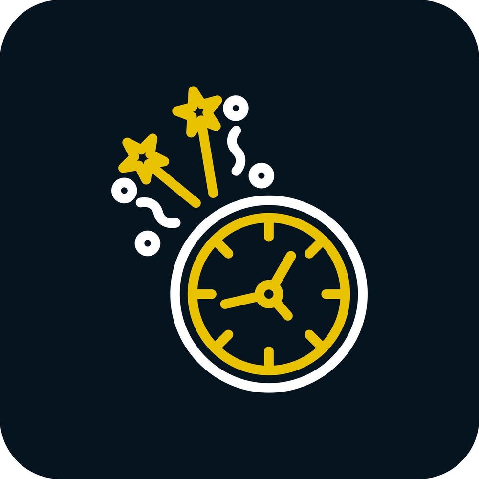 New Year Clock Vector Icon Design