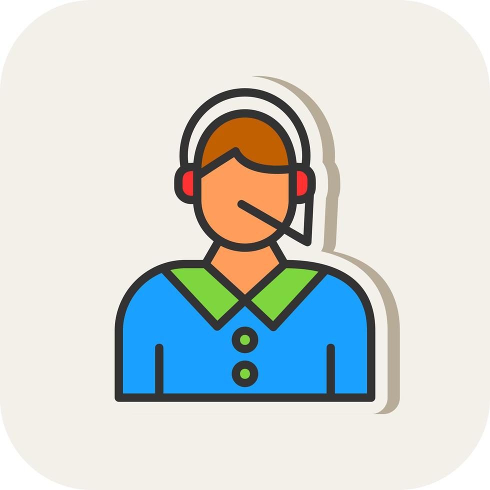 Call Center Agent Vector Icon Design