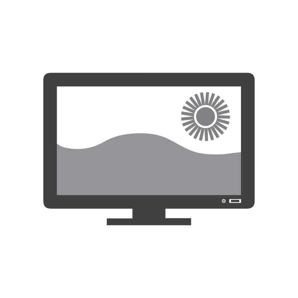 Sleek Monitor Icon Vector Illustration, Modern Design for Computer Display