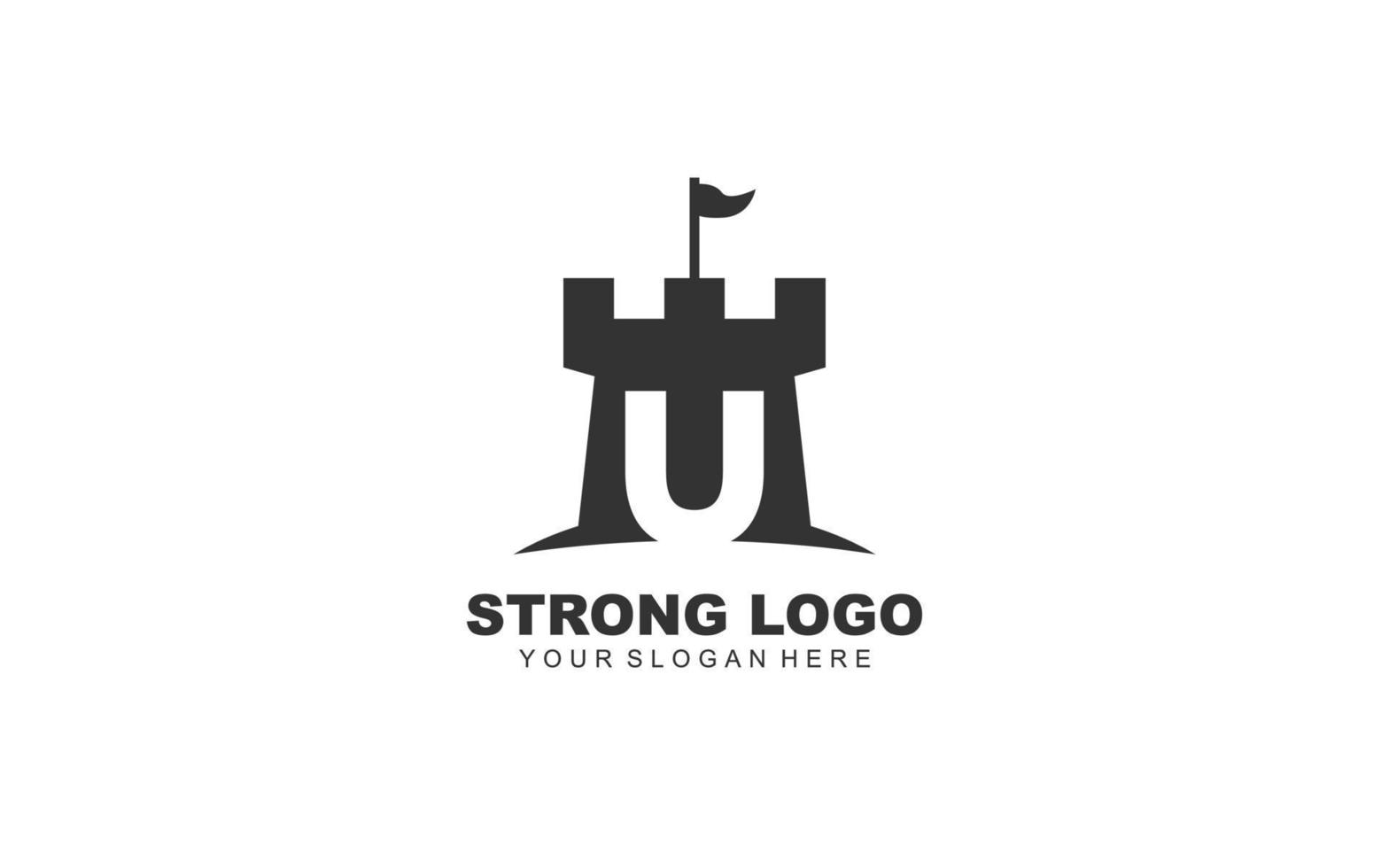 U FORTRESS logo design inspiration. Vector letter template design for brand.