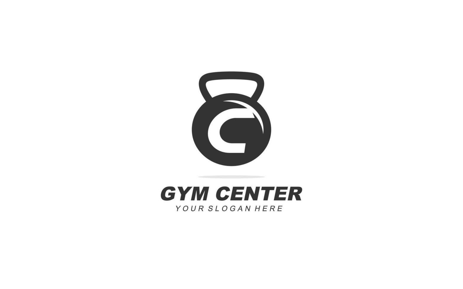 C gimnasio logo diseño inspiración. vector letra modelo diseño para marca.