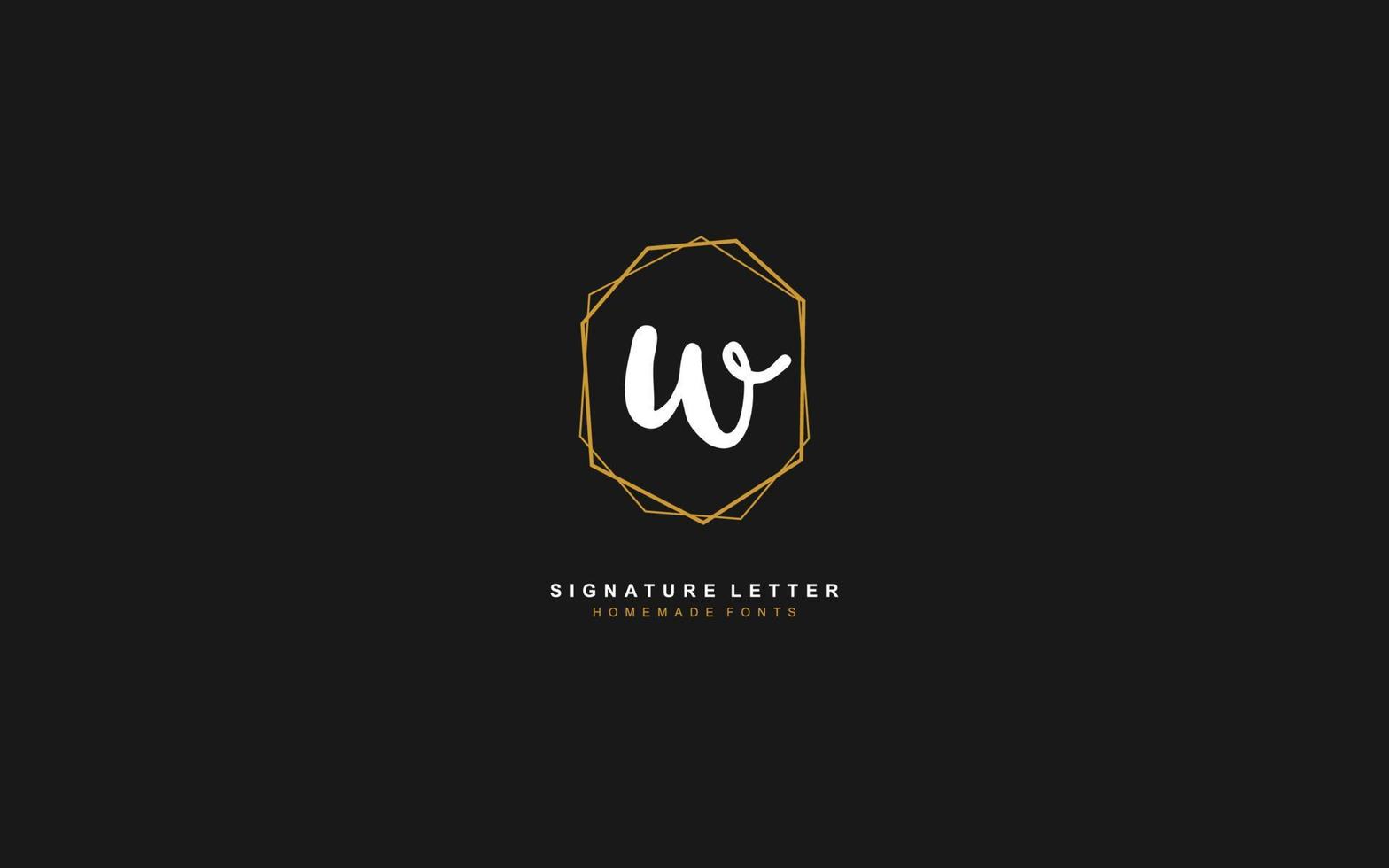 W Initial letter handwriting and  signature logo. A concept with template element. vector