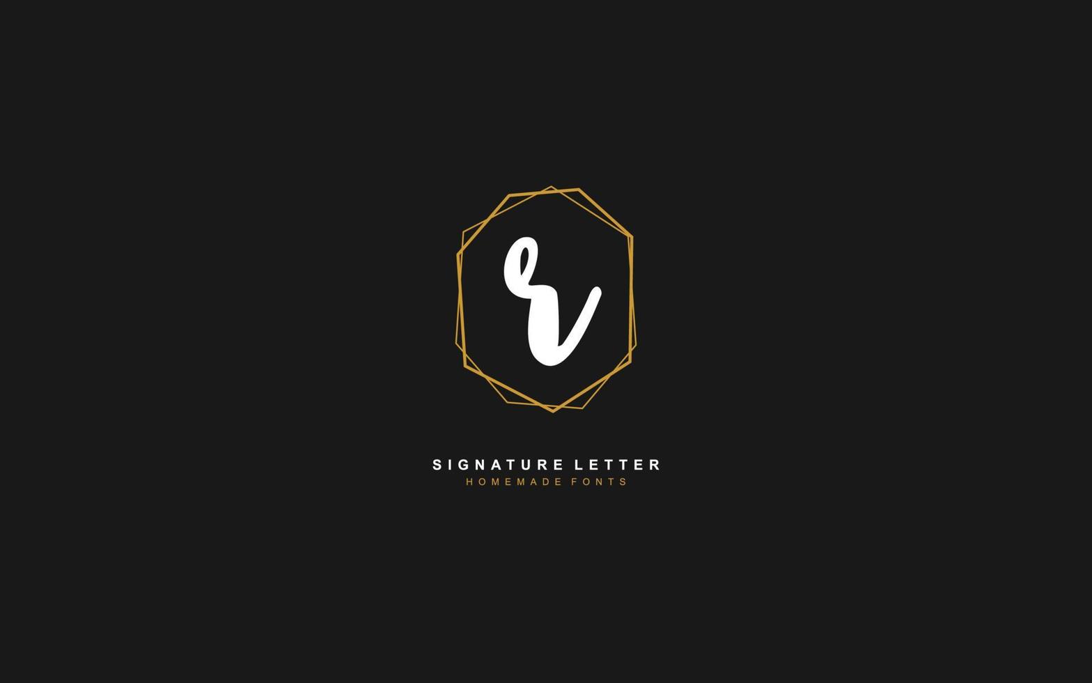 R Initial letter handwriting and  signature logo. A concept with template element. vector