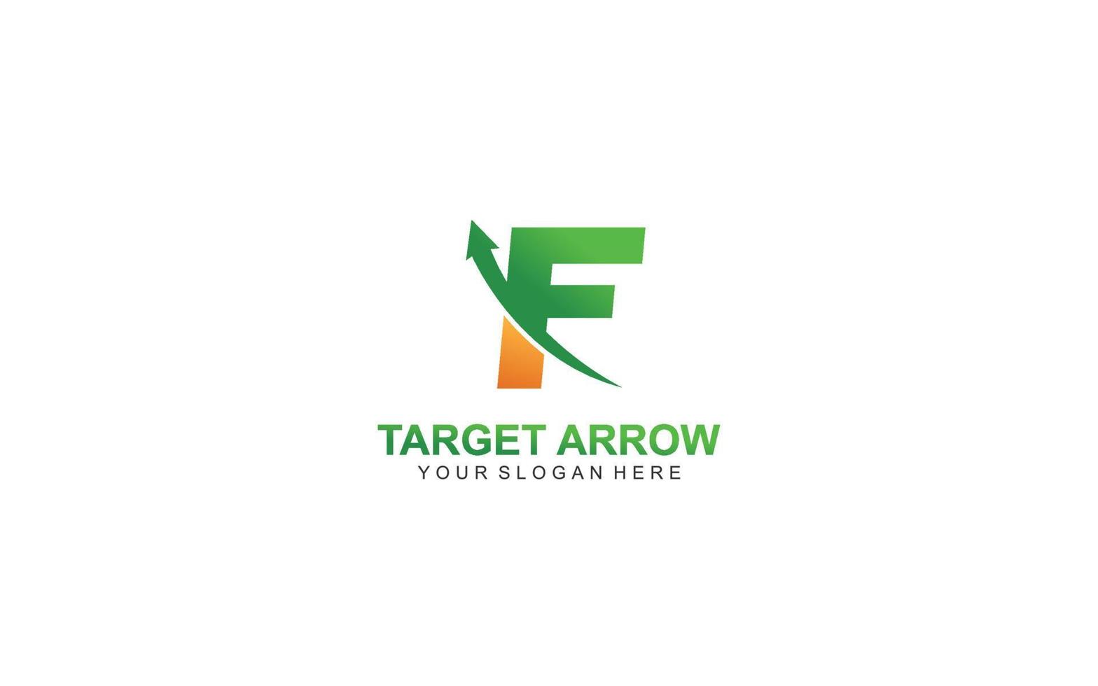 F arrow logo design inspiration. Vector letter template design for brand.